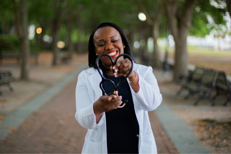 A photo of an LGBTQ+ nurse.